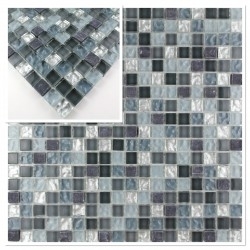 Muestra de azulejos de mosaico de vidrio y piedra para el baño la ducha o la cocina Mezzo