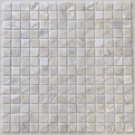 Mosaico de nácar para suelo y pared de baño y ducha NACARAT BLANC