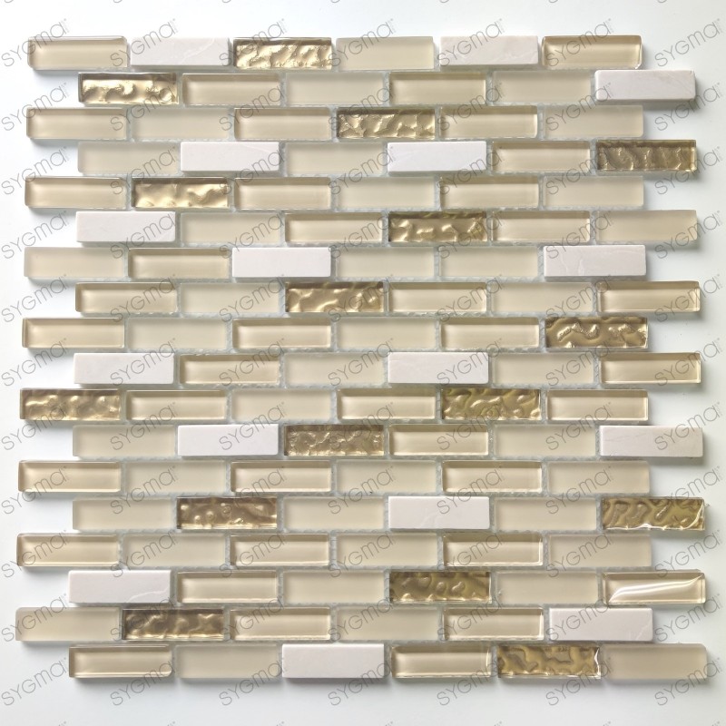 Mosaico de pared para cocina y baño en vidrio y piedra ARAMIS