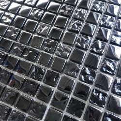 Azulejos de mosaico de vidrio negro para el baño y la cocina KEREM